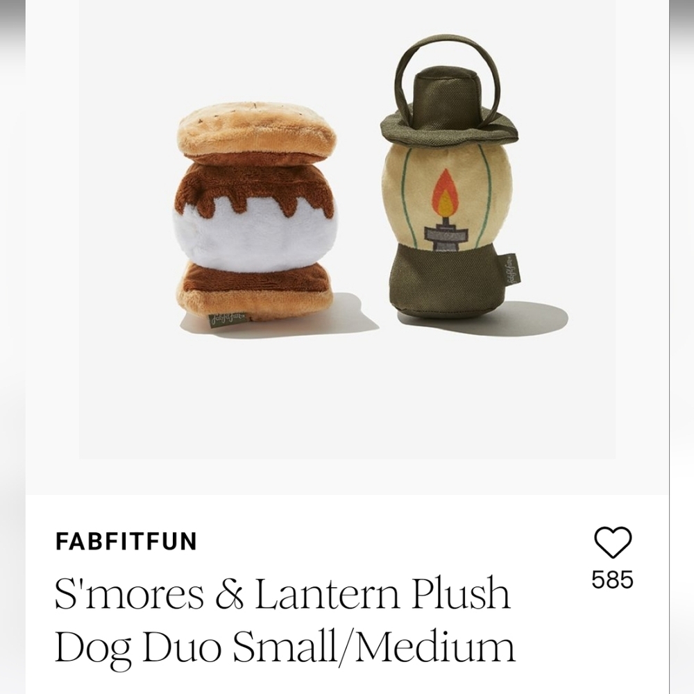 FFF S'mores & Lantern Plush Dog Toy Duo, Size S/M ~ NWT - Picture 2 of 7